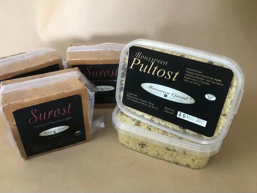 Pultost og surost fra Monssveen Gard – Gårdsbutikk og gårdsmeieri i Ringsaker, Brøttum, Hamar, Lillehammer, Skeikampen, Ringebu, Hafjell